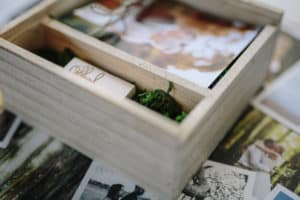 Wooden USB square box for wedding photographers